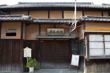 Asya 'daki geleneksel Japon evi manzarası.