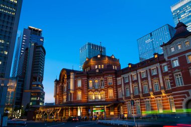  Japonya 'daki modern şehir gökdelenlerinin manzarası