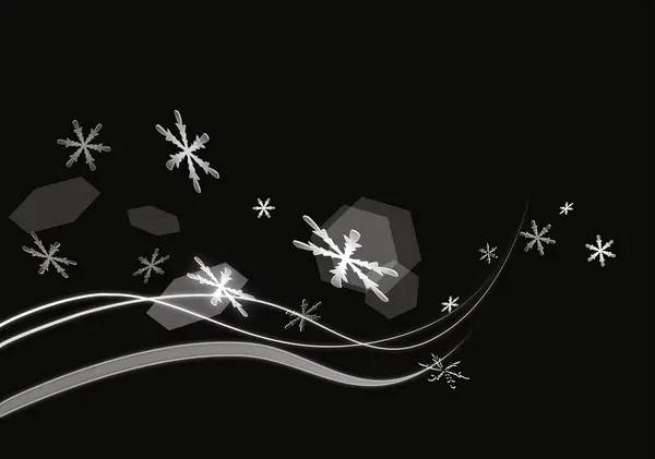 Kerstmis Sneeuwvlokken Zwarte Abstracte Achtergrond — Stockfoto
