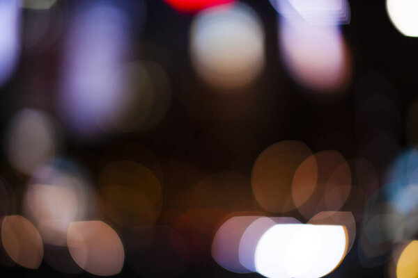 Bokeh blurred of light in night street