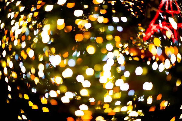 Cuadro Completo Hermosas Luces Navidad Bokeh Sobre Fondo Borroso — Foto de Stock
