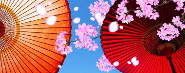Japon geleneksel şemsiyeleri, Asyalı cailture konsepti.