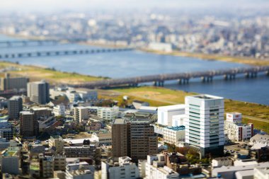 Modern şehir manzarası, kentsel ufuk çizgisi arkaplan görüntüsü 