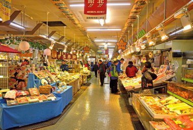 Hakodate Jiyu Itiba Pazarı, Hakodate, Japonya.