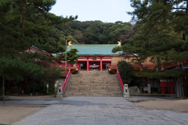 Tapınak manzarası, geleneksel Japon mimarisi.