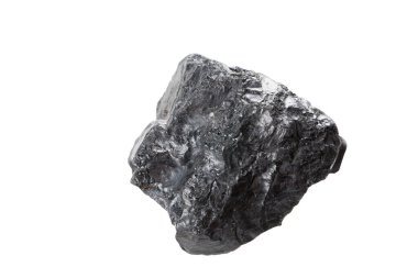 Siyah kömür beyaz arkaplanda izole edildi