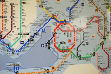 Tokyo metro istasyonu haritası, kapatın.