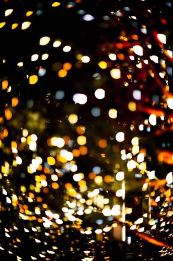 Bulanık arka planda güzel Bokeh Noel ışıklarının tam kare görüntüsü