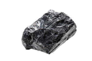 Siyah kömür beyaz arkaplanda izole edildi