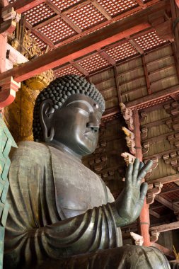 Japon tapınağındaki Buda heykellerinin manzarası
