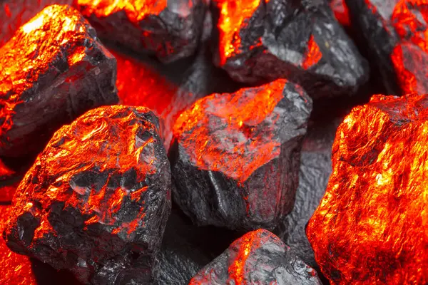 Many Black Coals Background Close — Stock Photo, Image