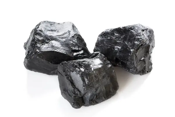 Black Coals Isolated White Background — Stock Photo, Image