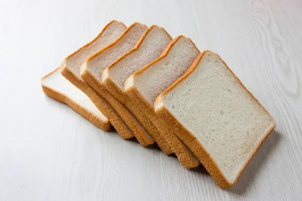 Sliced Bread Wooden Background — Stock Photo, Image