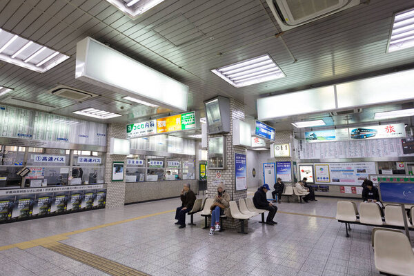 Интерьер автовокзала Нагасаки Синчи в Японии