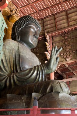 Japon tapınağındaki Buda heykellerinin manzarası