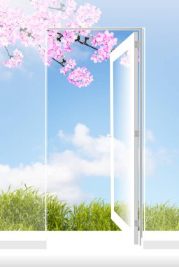 Açık kapılı soyut kavram arkaplanı