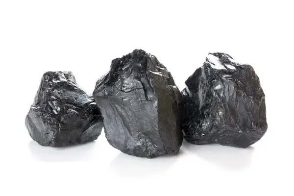 Black Coals Isolated White Background — Stock Photo, Image