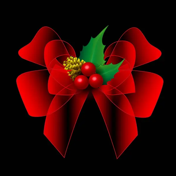Рождественский Декор Красными Элементами Изолированными Черном Фоне — стоковое фото
