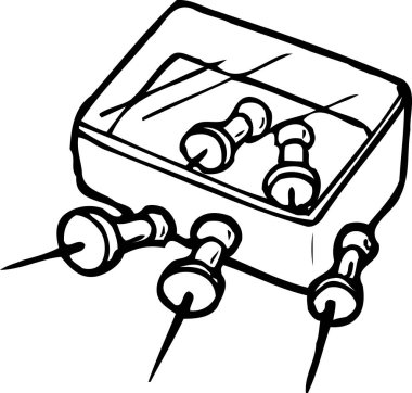 El çizimi çizimi çizimi. lobutlu kutunun siyah ve beyaz renkli kitap sayfası 