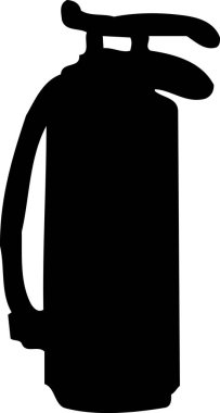 Söndürücü illüstrasyon, beyaz arkaplanda izole edilmiş basit siyah beyaz çizim