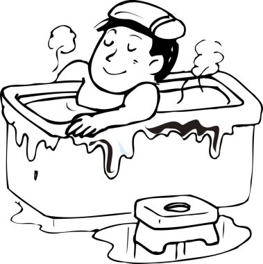 Küvetteki karikatürist resmi.