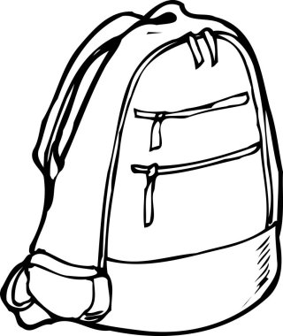 sırt çantası çizgisi simgesi çizimi