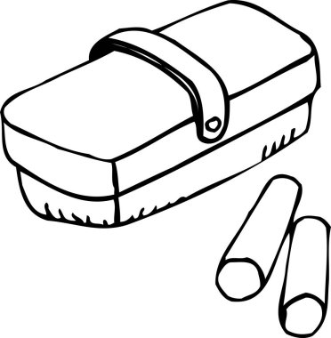 El çizimi çizimi çizimi. Sepetle boyama kitabı sayfası