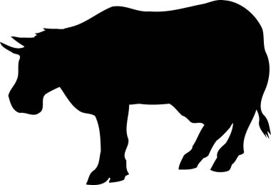 Beyaz arkaplanda ineğin siyah basit silüeti.