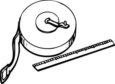 El çizimi çizimi çizimi. cetvel ve mezura ile boyama kitabı sayfası 