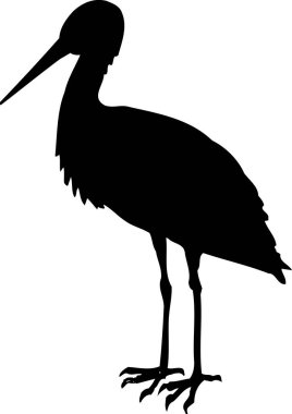 Kara basit bir leylek çizimi