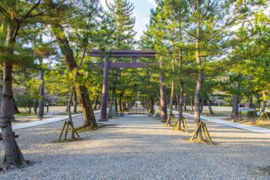 KYOTO, JAPONYA - Toyokuni Tapınağı. Bu tapınak, Japonya 'nın Higashiyama, Kyoto şehrinde ünlü tarihi bir yer olan Toyotomi Hideyoshi' nin resmi mezarlığı ve mabedidir.