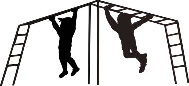 Maymun barlarında oynayan çocukların çizdiği çizim..