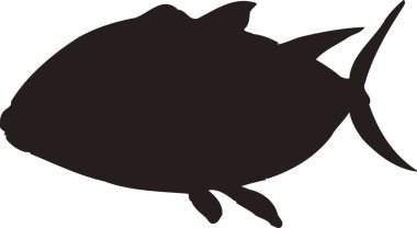 Balık simgesinin basit siyah silüeti 