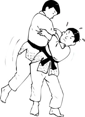 Dövüş sanatlarının basit siyah çizimi