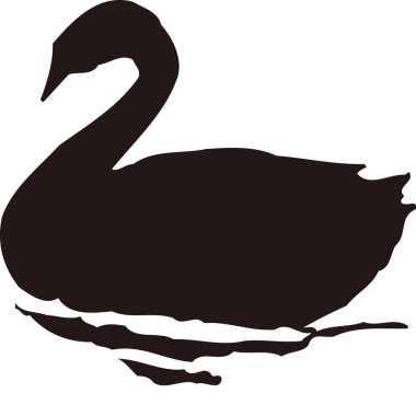 Beyaz arkaplanda kuğu siluetinin gösterimi