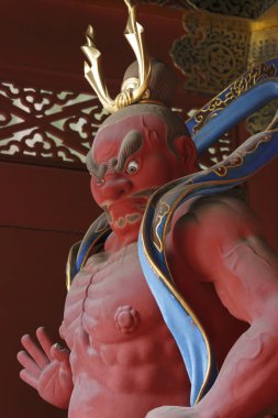 Nikko, Japonya 'da bir tanrı heykeli manzarası