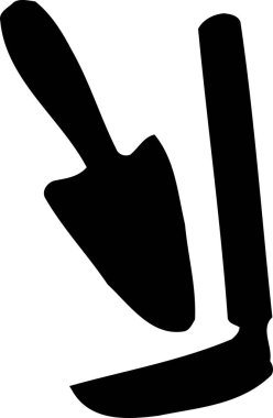 Bahçe malası ve el aletinin silueti