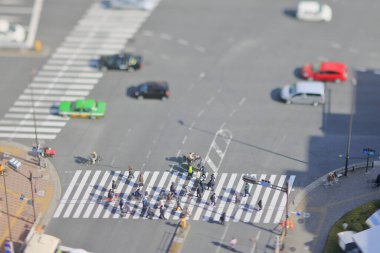 blurred view of traffic in the city 