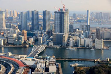 Tokyo şehrinin gökyüzü manzarası, Japonya