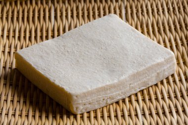 İşlenmiş soya yemeği. Tipik bir Japon mutfağı malzemesi. Sağlıklı tofu.