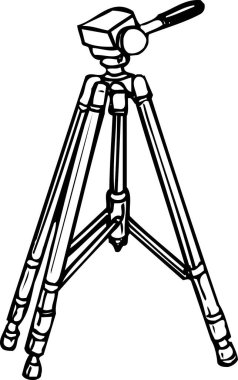 Beyaz arkaplanda tripodun çizimi