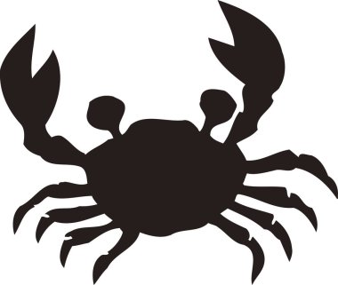 Yengeç simgesinin siyah basit silüeti