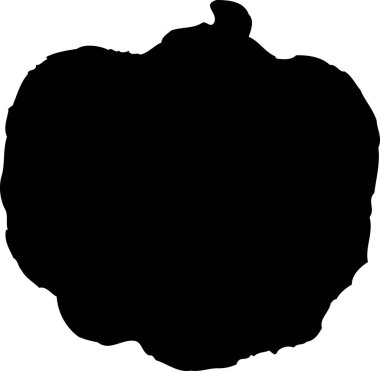 Kabak silueti, beyaz arkaplanda izole edilmiş basit siyah beyaz illüstrasyon