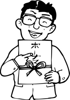 , Beyaz arkaplanda izole edilmiş basit siyah beyaz illüstrasyon