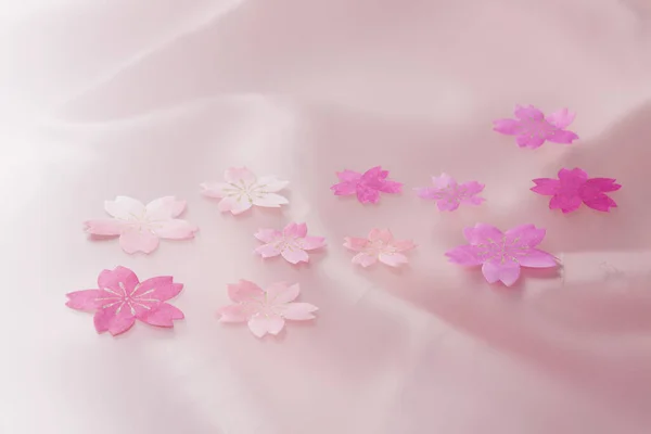 Růžové Pozadí Papírové Květy — Stock fotografie