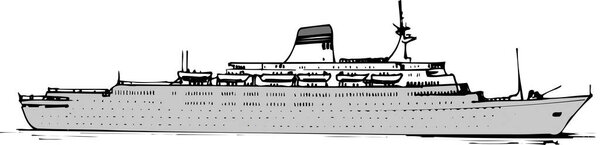 sketch illustration of cruise ship 