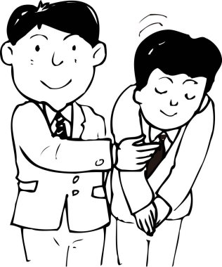 Gülümseyen adam, selam veren takım elbiseli adam.