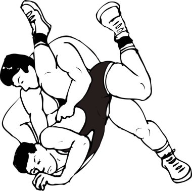 Güreş ikonunun siyah silüeti