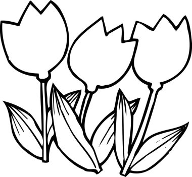 El çizimi çizimi çizimi. lalelerle boyama kitabı sayfası 