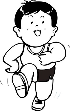 koşan çocuğun siyah silüeti